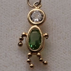 14kt Boy peridot charm